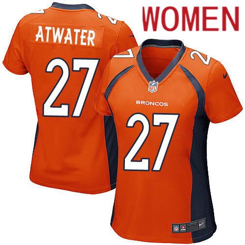 Women Denver Broncos #27 Steve Atwater Nike Orange Game Retired Player NFL Jersey->women nfl jersey->Women Jersey